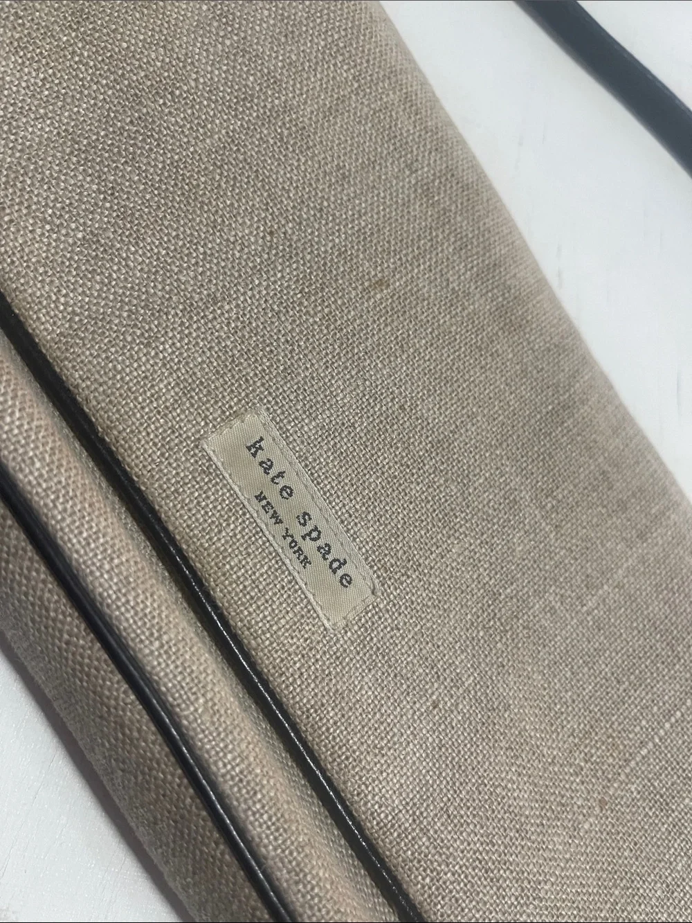 Iconic kate spade made in Italy Beige Canvas Black Trim